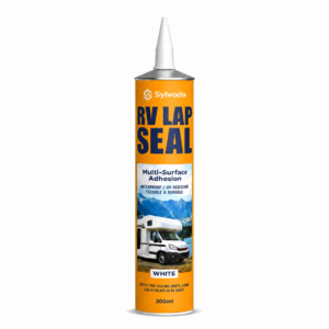 SYLVODA RV Lap Seal flexible polyurethane sealant for recreational vehicle roof and lap joints, white 300ml cartridge