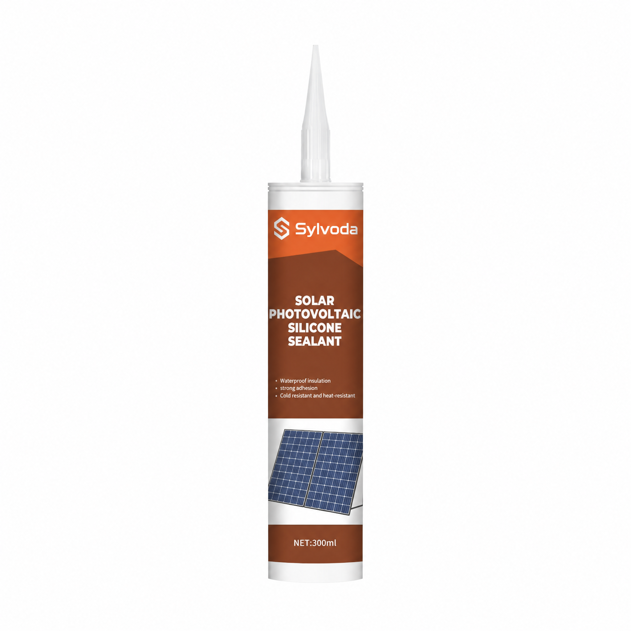 Sylvoda solar photovoltaic silicone sealant cartridge with PV panel graphic