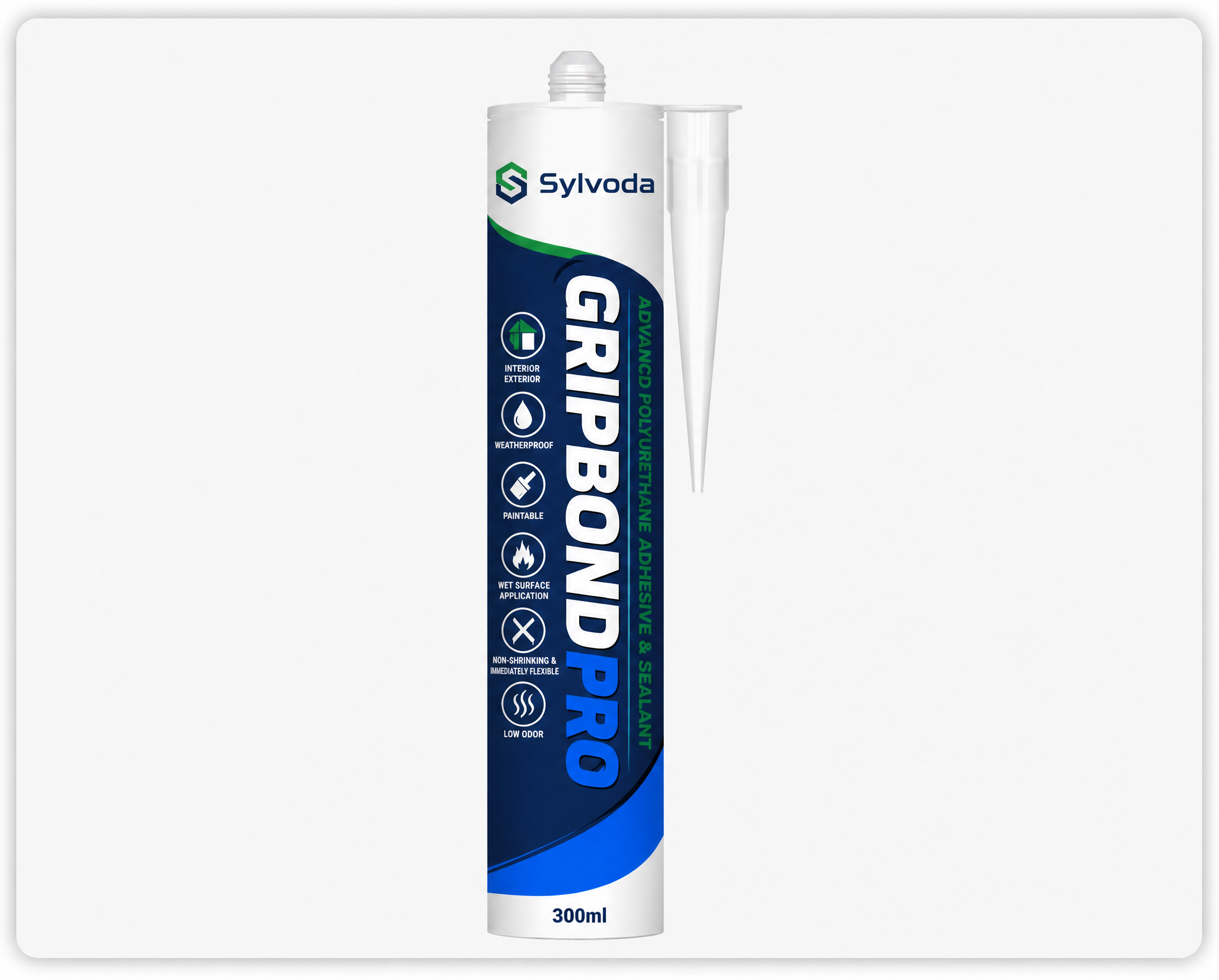 Sylvoda GRIPBOND PRO high-strength hybrid MS polymer construction adhesive sealant in a 300ml cartridge