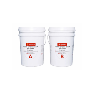 Sylvoda Floor Epoxy Resin in pre-tinted grey with Components A and B