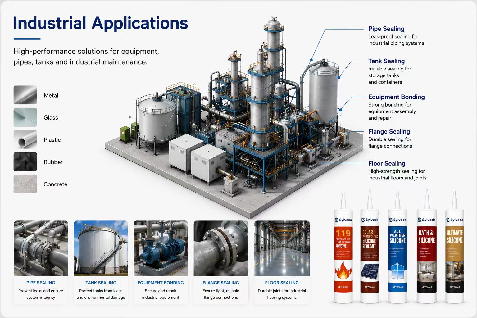 Industrial adhesive and sealant application