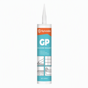 SYLVODA GP-A General Purpose Acetic Cure Silicone Sealant cartridge with blue and orange label on white background